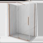 Mexen Velar плъзгаща се душ кабина 160 x 75 см, прозрачна, четкана мед (871-160-075-01-65)