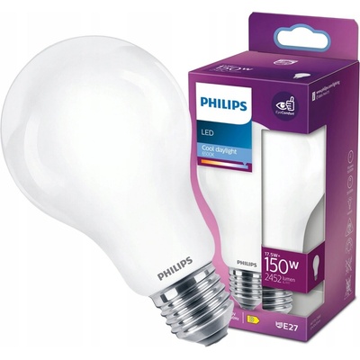 Philips LED žiarovka 1x17,5W E27 2452lm 6500K studené denné svetlo, matná biela, EyeComfort