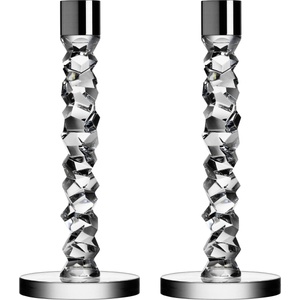 Orrefors Свещници за класически свещи Carat 24, 2 см сребърни 2 бр (6590162)