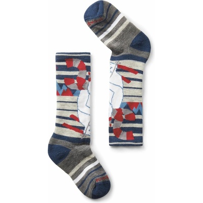 Smartwool Kids' Wintersport Full Cushion Yeti OTC Snow šedá červená modrá