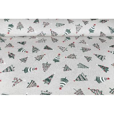 MADE IN ITALY Dekorační látka Vánoční stromek, š. 140 cm Vícebarevná Šířka 140 cm