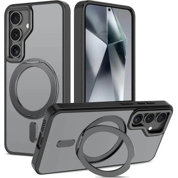 Tech-Protect Magring MagSafe Case - хибриден удароустойчив кейс с MagSafe за Samsung Galaxy S25 (черен-мат)