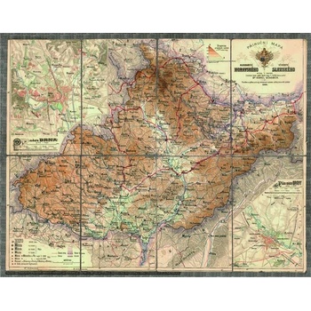 ZES Morava a Slezsko - nástěnná historická mapa 90 x 70 cm Varianta: bez rámu v tubusu, Provedení: laminovaná mapa v lištách