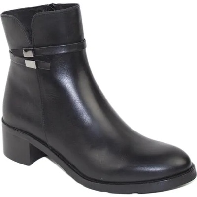 Български обувки Дамски елегантни боти на нисък ток с катарама eliza09