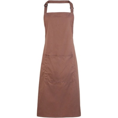 Premier Workwear Pracovná zástera za krk s vreckom PR154 Mocha Pantone 7505 72 x 86 cm