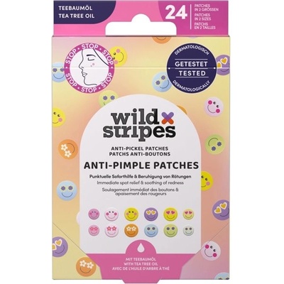 Wild Stripes Hydrokoloidní náplasti na akné s tea tree olejem Smile Prevent 24 ks