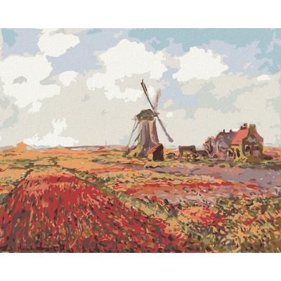 Zuty Malování Podle Čísel Tulipánová Pole V Holandsku Claude Monet 80 x 100 Cm Plátno