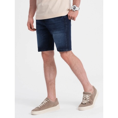 Ombre Clothing pánské džínové kraťasy Iwumè tmavě modrá