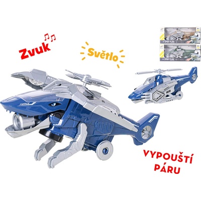 Mikrotrading Vrtulník 29 cm na baterie vypouštějící páru + světlo a zvuk