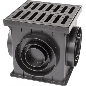 Covernit Dvorní vpusť s roštem Černá 250 x 250 x 250 mm