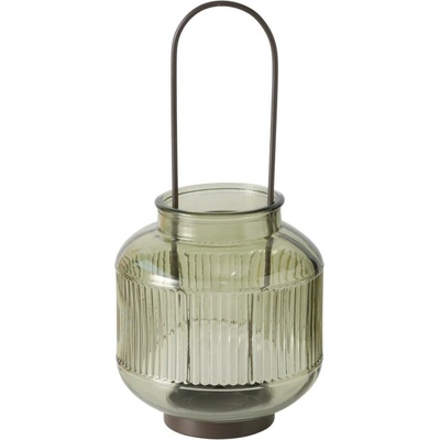 Boltze Home Skleněný svícen na čajové svíčky, 29 cm, ZENOR, světle zelený zelený