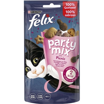 Purina FELIX Party Mix Picnic - Награди за възрастни котки с вкус на пиле, сирене и пуешко 60гр