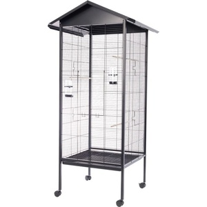 INTER-ZOO Pet Products Клетка за птици Velio 78 x 75 x 165 cm ЧЕРНА