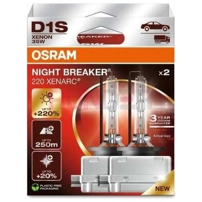 Xenonová výbojka D1S Osram Xenarc Night Breaker Laser +220% 12V/24V 35W, 2ks | Zboží Auto