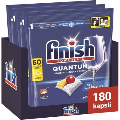 Finish Quantum All in 1 kapsle do myčky nádobí Lemon Sparkle 180 ks – Zboží Dáma