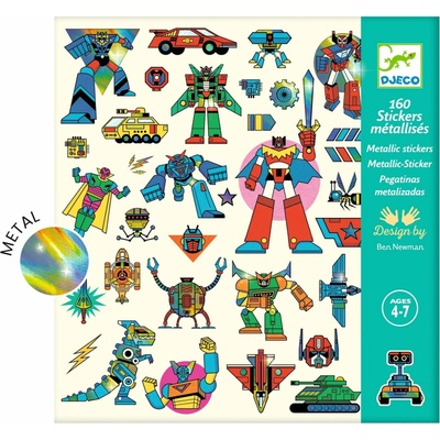 DJECO Samolepky Roboti metalické