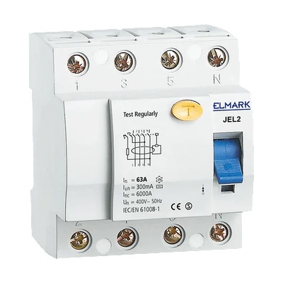 ELMARK ДЕФЕКТНОТОКОВА ЗАЩИТА JEL2 4P 20A/300mA SIGMA (40494S)