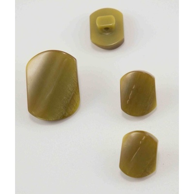 Gombík so spodným prišitím - khaki - rozmer 1,1 cm x 1,5 cm