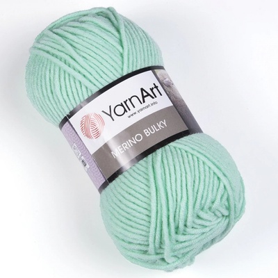 YarnArt Pletací příze MERINO BULKY 841 mentolově zelená, 100g/100m