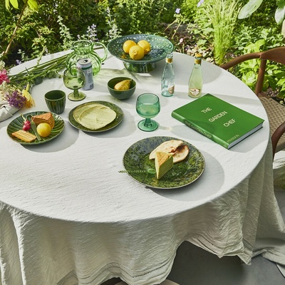 HKLIVING Set zelená keramická tácka The Emeralds 2 ks 27 x 14 x 2 cm