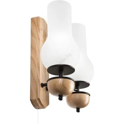 Brilagi - LED Аплик COTTAGE 2xE14/40W/230V дъб/бял (BG1508B)