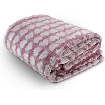 Biante Mikroplyšová deka MIP-032 Srdíčka na vínově červeném 100x150