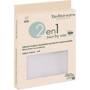 Bimbidreams Чаршаф с ластик и протектор 2 в 1 Bimbidreams - Basics Tencel, 50 x 80 cm, бял (8499000828158) - baby