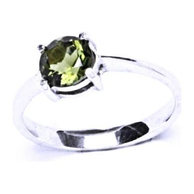 Čištín Stříbrný prsten přírodní vltavín 6 T 1250