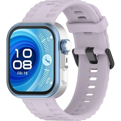 PROTEMIO 111322 RIBBED Silikónový remienok pre Huawei Watch Fit 4 / Fit 4 Pro svetlofialový