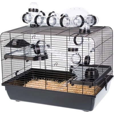 INTER-ZOO Pet Products Клетка за гризачи GALAXY + TERRACE 58 x 38 x 55 cm ЧЕРНА
