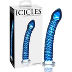 Icicles No. 29 - стъклено спираловидно дилдо за пенис - син