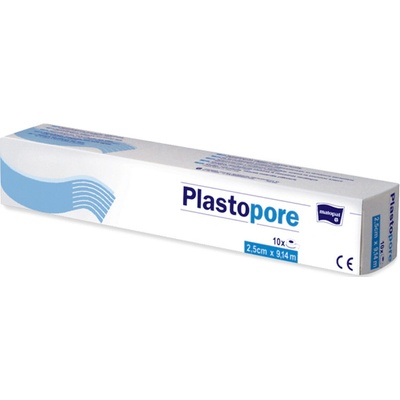 Matopat Plastopore fixační náplast z netkané textilie bez polštářku na cívce 2,5 cm x 9,14 m 12 ks