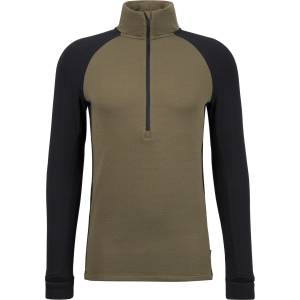 Stoic Мъжко мериносово термобельо Stoic MerinoSoft245 TuleboSt. Half Zip Merino shirt - Olive Green / Black (216-6926-0312)