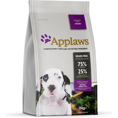 Applaws 15кг Puppy Large Breed Applaws, суха храна с пилешко за кученца от едри породи