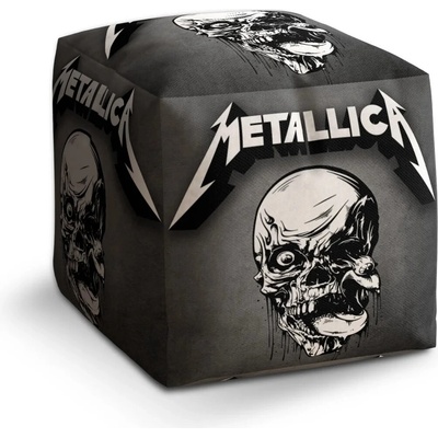 Sablio Taburet Cube METALLICA Lebka Sivá: 40x40x40 cm