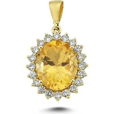Lillian Vassago Zlatý přívěsek s citrínem a diamanty LLV11 SMP5651 01 CIT
