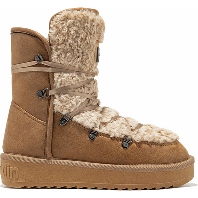 D.Franklin zimní boty Nordic Race Fur Brown hnědo krémové