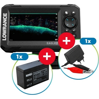 Sonar Lowrance Eagle 5 se Sondou 83/200 + Baterie a Nabíječka