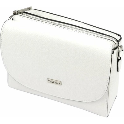 MiaMore dámska kožená kabelka 01-067 Dollaro White Letter Bag