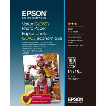 Epson Value Glossy Photo Paper C13S400039, 183 г/м2, 10x15см, 100 бр. , лъскав, бял, фотографска хартия (C13S400039)