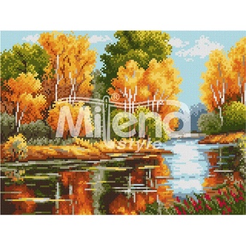Image 1 of Milena Style Есенна река - Печатана Aida 14 ct без конци