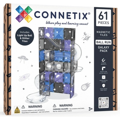 Connetix Tiles Guľôčková dráha Ball Run Galaxy Pack 61 ks