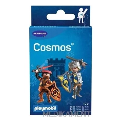 Cosmos Playmobil Novelmore vodeodolná detská náplasť na rany 3 veľkosti + maľovanka 12 ks