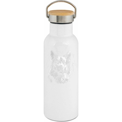 123TRIKO termoska Německý ovčák , bílý tisk 500 ml