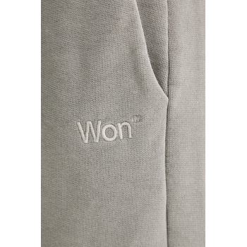 Won Hundred Памучен суичър Won Hundred в сиво с изчистен дизайн 3692-12082 (3692.12082)