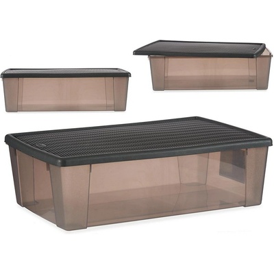 Stefanplast plastová krabička s víkem Elegance 38,5 x 17 x 59,5 cm Čokoládová