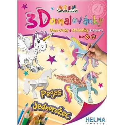 VK 3D Omaľovánky Jednorožec Pegas