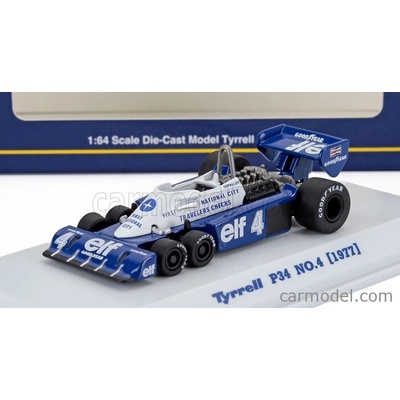 Kyosho Tyrrell F1 P34 Elf 6 Wheeler N 4 Season 1977 Patrick Depailler Modrá Bílá 1:64