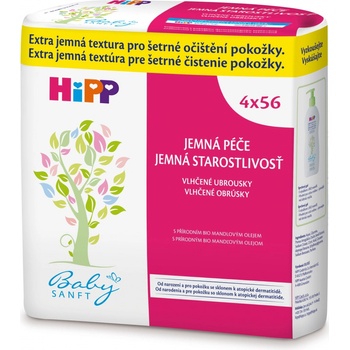 HiPP Babysanft čistiace vlhčené utierky 4 x 56 ks