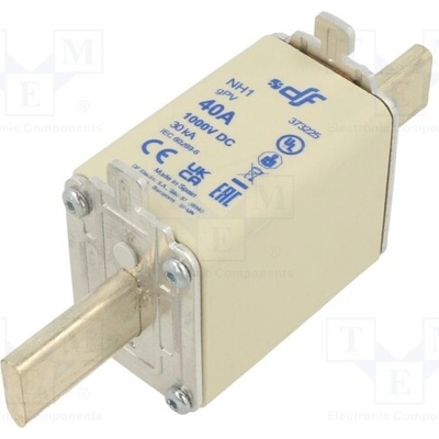 DF ELECTRIC 373225 Pojistka: tavná; 40A; 1kVDC; gPV; keramická; NH1